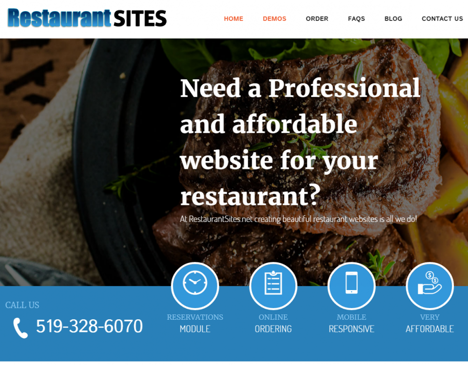 sarnia restaurant web design